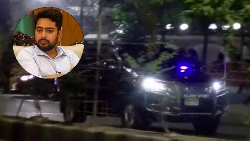 পতাকাহীন গাড়িতে উপদেষ্টা নাহিদ, পদত্যাগের গুঞ্জন